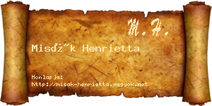 Misák Henrietta névjegykártya